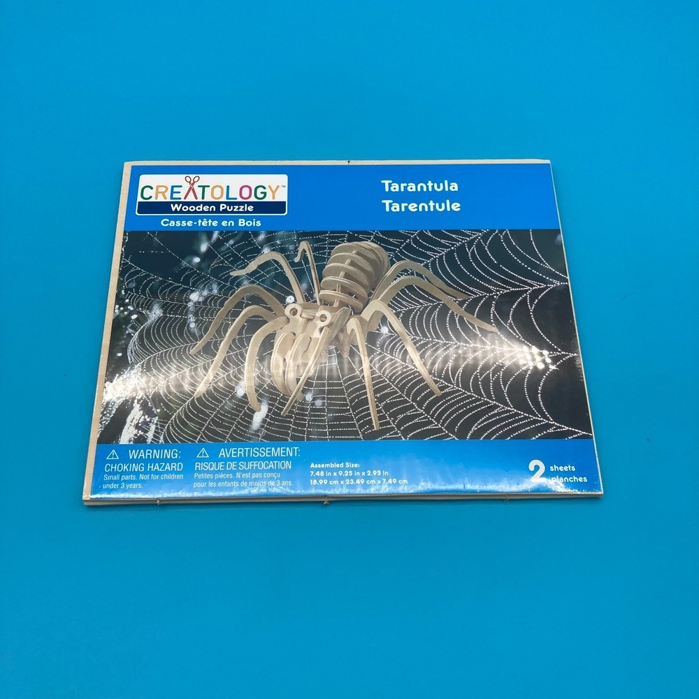 New Sealed Creatology Wooden Puzzle Tarantula Craft Activity
